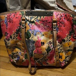 Patricia Nash Multicolor Floral Tote with matching wallet